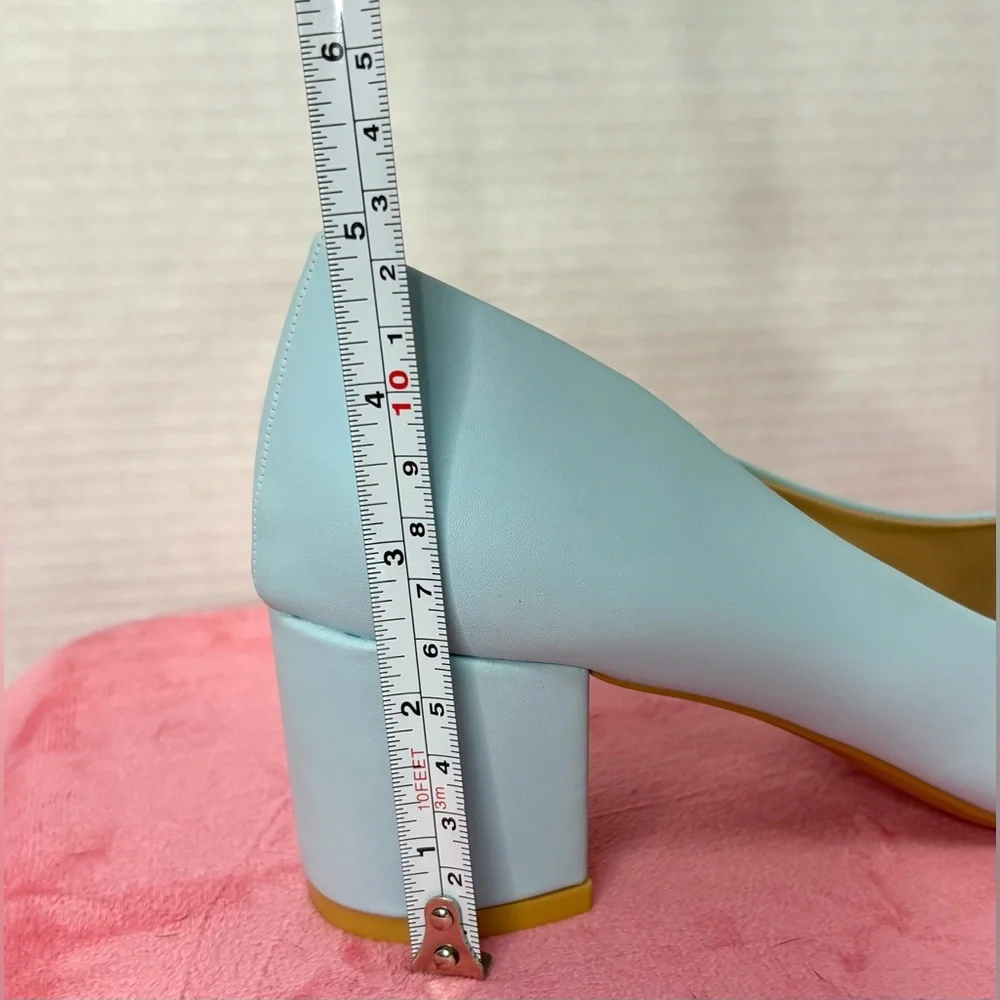 Women’s Powder Blue Pointed Toe Block Heel Pumps Size 8.5 (EU 39) NWOT